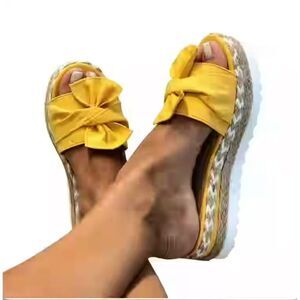 Jsaierl Women Yellow Open Toe Fashion Sandals